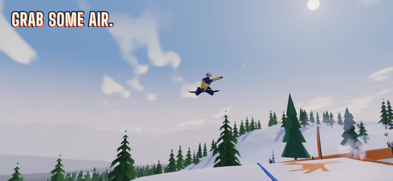 Grab some air: a grab high over the terrain park's big jump.